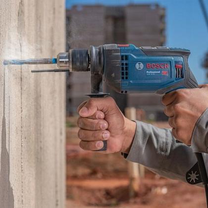 Imagem de Kit Furadeira Impacto Bosch Gsb 16 Re 850w 8 Brocas Cyl 110v