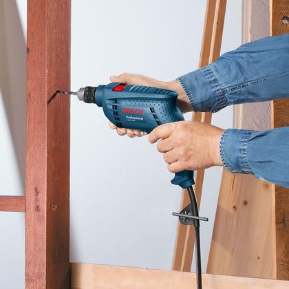 Imagem de Kit Furadeira Impacto Parafusadeira Bosch Gsb 450 Re Com 5 Brocas Concreto e Bolsa 220v