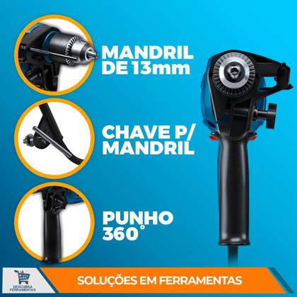 Imagem de Kit Furadeira Martelete de Impacto Bosch GSB 13 RE C/Maleta e Mais 5 Brocas 750W 127V/220V 3800RPM Com Interruptor de Velocidade Profissional