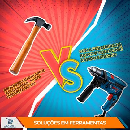 Imagem de Kit Furadeira Martelete de Impacto Bosch GSB 13 RE C/Maleta e Mais 5 Brocas 750W 127V/220V 3800RPM Com Interruptor de Velocidade Profissional