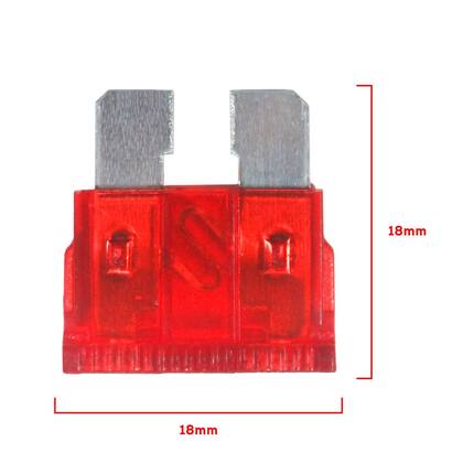 Imagem de Kit Fusivel Lamina Médio 10A Amperes Vermelho Porta Fusivel com Fio 4mm Reforçado