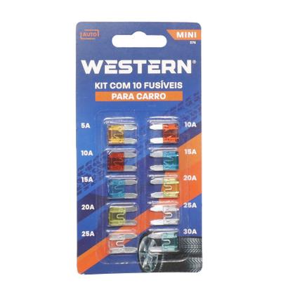 Imagem de Kit Fusível Lâmina Mini Carro 10a 15a 20a 25a 30a - 50 Peças
