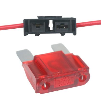 Imagem de Kit Fusivel Maxi Max Lamina 50A Vermelho Porta Fusivel com Fio 4mm Reforçado