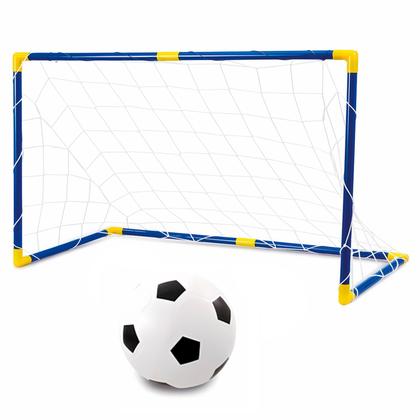 Imagem de Kit Futebol Infantil Completo Com Golzinho Bola E Bomba Para Diversão