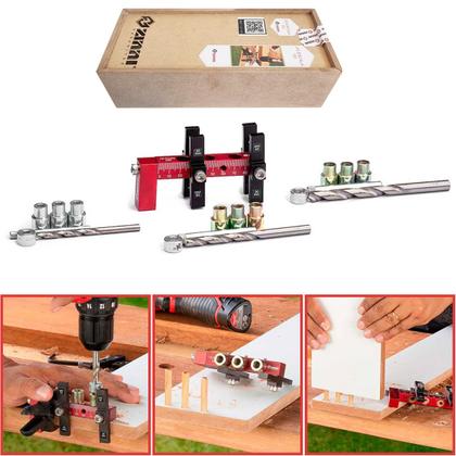 Kit Gabarito para Furar Cavilhas 6 a 10mm Escala 100mm Zinni Imagem de Kit Gabarito para Furar Cavilhas 6 a 10mm Escala 100mm Zinni