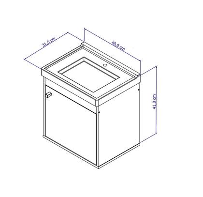Imagem de Kit Gabinete Banheiro Em Mdf Com Espelheira - Veneto 