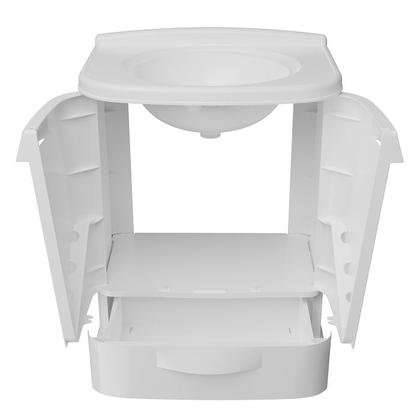 Imagem de Kit Gabinete e Pia em PVC P/ Banheiro Gabfit Branco Astra