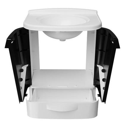 Imagem de Kit Gabinete E Pia Em Pvc Para Banheiro Gabfit Preto Astra