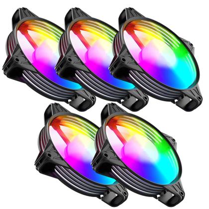 Imagem de Kit Gabinete Gamer Zilla Clanm Com Vidro Temperado Suporta Water Cooler e Até 6  Ventoinhas + 5 Cooler Fans Rgb 8 Cores Eurus