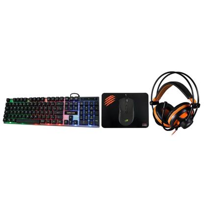 Imagem de Kit Gamer Barato Completo Teclado Semi Mecânico RGB Mouse Gamer Headset USB Surround 7.1 Mouse Pad