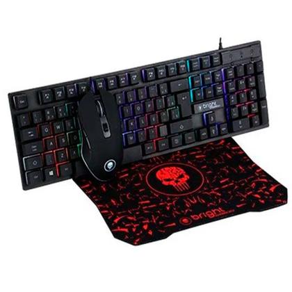 Imagem de Kit Gamer Bright Teclado e Mouse 6 Botões com Led e Mouse Pad
