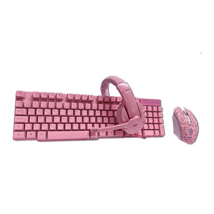 Imagem de Kit Gamer Evolut EG-53 Teclado, Mouse, Headset Rosa