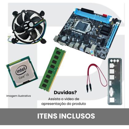 Imagem de Kit Gamer Intel I3 3220 Memória 8gb Ram Rede Gigalan Usb 3.0 Upgrade Placa Mãe B75 NVME M2