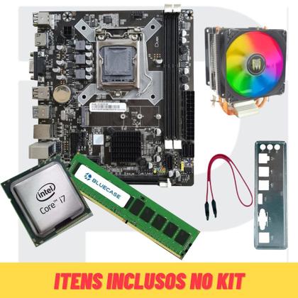 Imagem de Kit Gamer Placa Mãe H81 M2 USB 3.0 + I7 4790 + 8gb Ddr3 + Cooler Rgb