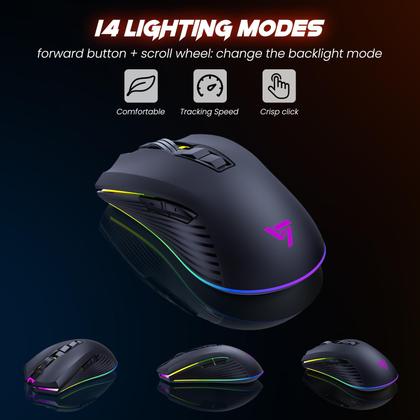 Imagem de Kit Gamer RiSophy Sem Fio - Teclado e Mouse com Bateria 3200mAh