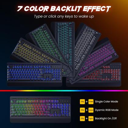 Imagem de Kit Gamer RiSophy Sem Fio - Teclado e Mouse com Bateria 3200mAh