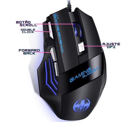 Imagem de Kit Gamer Teclado Semi-mecânico + Mouse Gamer 3200 Dpi + Caixa De Som