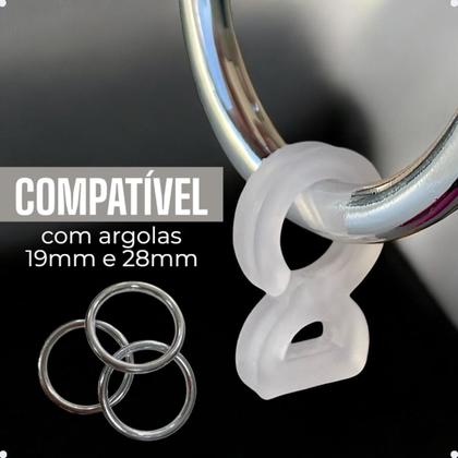 Imagem de Kit Gancho Argola Transparente Varão Comum Ganchinho 8 Oito Cortina Kit 10/20/25/30/40/50 Un