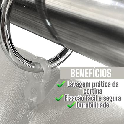 Imagem de Kit Gancho Argola Transparente Varão Comum Ganchinho 8 Oito Cortina Kit 10/20/25/30/40/50 Un