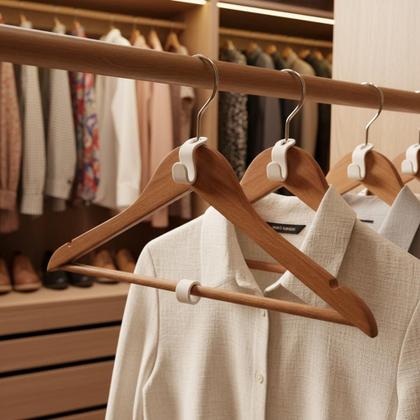 Imagem de Kit Ganchos Extensores para Cabides de Roupas Conector Vertical Cores Variadas