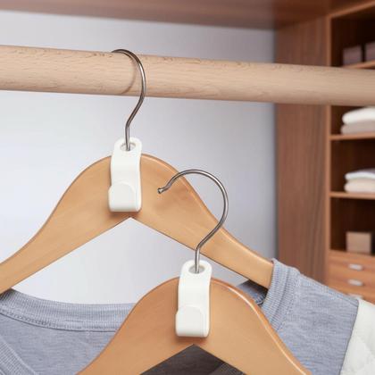 Imagem de Kit Ganchos Extensores para Cabides de Roupas Conector Vertical Cores Variadas