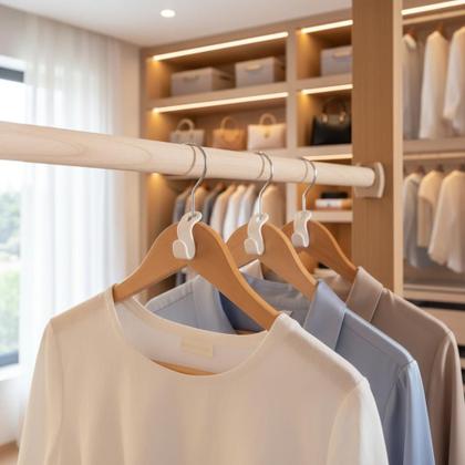 Imagem de Kit Ganchos Extensores para Cabides de Roupas Conector Vertical Cores Variadas