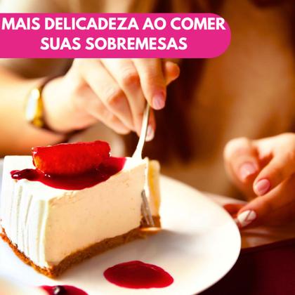 Imagem de Kit Garfo De Sobremesa Aço Inox Conjunto Dia a Dia Jogo Talher Resistente Multiuso