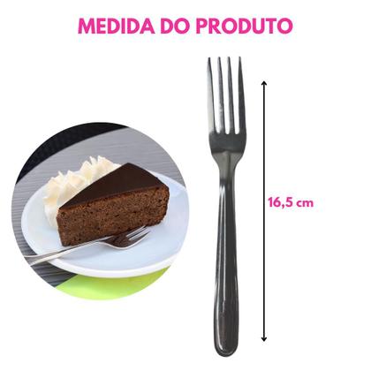 Imagem de Kit Garfo De Sobremesa Aço Inox Conjunto Dia a Dia Jogo Talher Resistente Multiuso