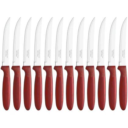 Imagem de Kit Garfo e Faca Tramontina Aço Inox 24 Peças Conjunto Ipanema Talheres De Mesa Facas Para Churrasco