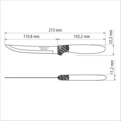 Imagem de Kit Garfo e Faca Tramontina Aço Inox 24 Peças Conjunto Ipanema Talheres De Mesa Facas Para Churrasco