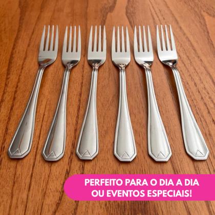 Imagem de Kit Garfo Refeição Mesa Jogo Aço Inox Premium Talher Cozinha Restaurante Bar Buffet Churrasco