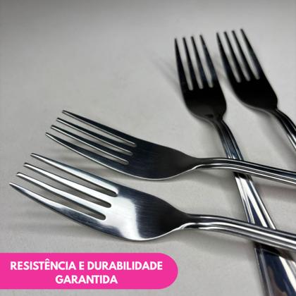 Imagem de Kit Garfo Refeição Mesa Jogo Aço Inox Premium Talher Cozinha Restaurante Bar Buffet Churrasco