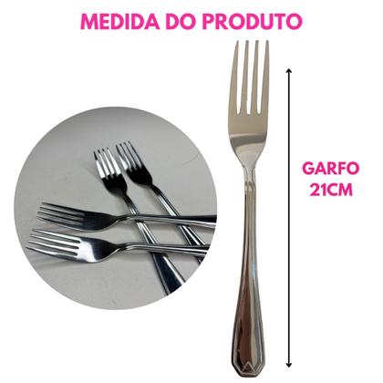 Imagem de Kit Garfo Refeição Mesa Jogo Aço Inox Premium Talher Cozinha Restaurante Bar Buffet Churrasco