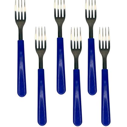 Imagem de Kit Garfos de Mesa Premium Azul San Marino em Aço Inox - 6 Unidades