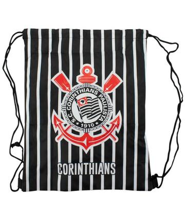 Imagem de Kit Garrafa 450ml e Mochila Saco Corinthians Oficial Presente Escolar Torcedor - Mileno