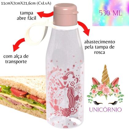 Imagem de Kit Garrafa 530ml + conjunto 3 potes Conect Unicórnio Plasutil