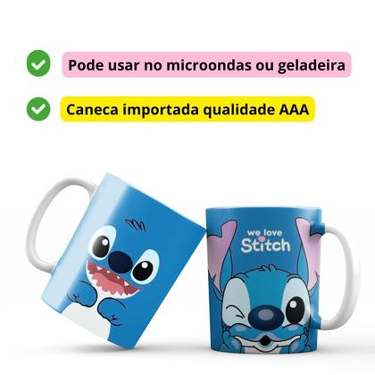 Kit Garrafa Squeeze Stitch + Caneca De Porcelana - bloom Imagem de Kit Garrafa Squeeze Stitch + Caneca De Porcelana