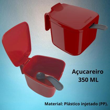 Imagem de Kit Garrafa Térmica 1 Litro Sistema Pressão Verona Açucareiro 350 ML Garrafa Alça Ampola de Vidro
