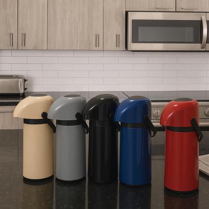 Imagem de Kit Garrafa Térmica 1 Litro Sistema Pressão Verona Açucareiro 350 ML Garrafa Alça Ampola de Vidro