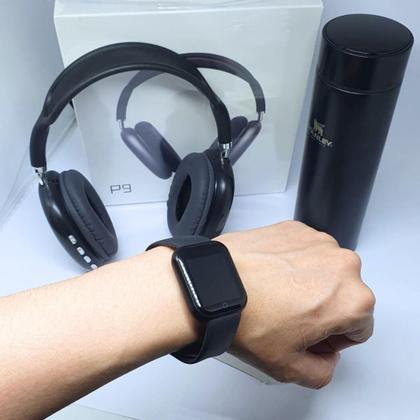 Imagem de Kit Garrafa térmica 500ml inox sensor Led   Smartwatch Y8  Fone Bluetooth 