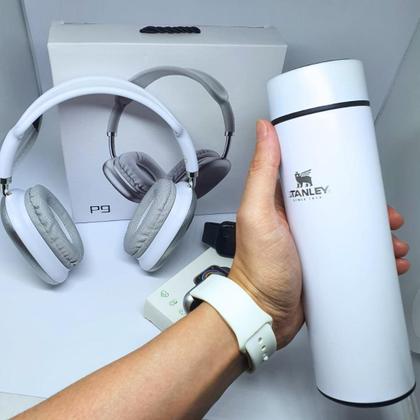 Imagem de Kit Garrafa térmica 500ml inox sensor Led   Smartwatch Y8  Fone Bluetooth 
