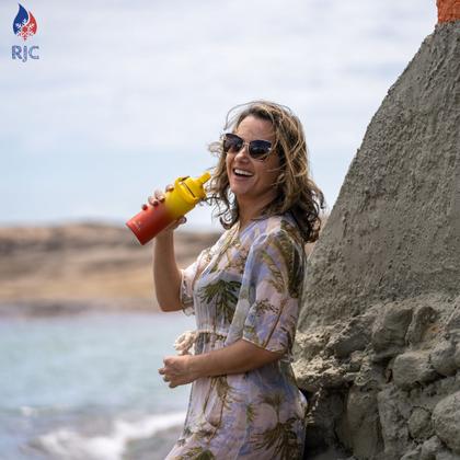 Imagem de KIT Garrafa Térmica Arell Straw Flask 532ml com Saquinho Algodão