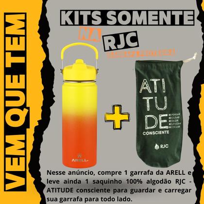 Imagem de KIT Garrafa Térmica Arell Straw Flask 532ml com Saquinho Algodão