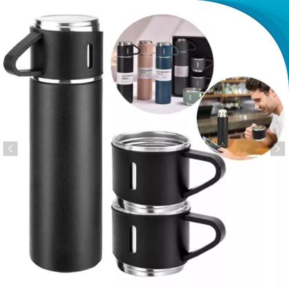 Imagem de Kit Garrafa Térmica com Xícaras Antivazamento e Tampa
