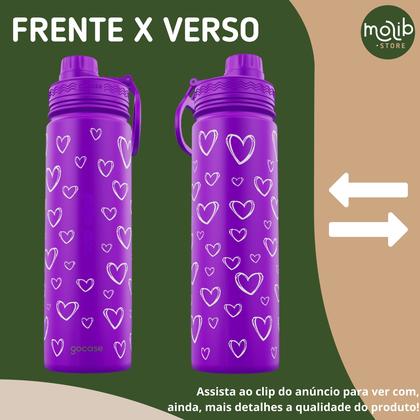 Imagem de KIT Garrafa Térmica Gocase Original Premium Estampas 650ml com saquinho protetor