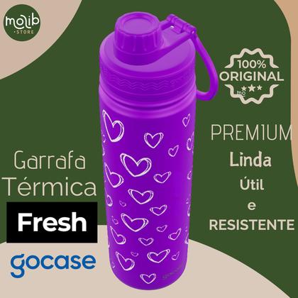 Imagem de KIT Garrafa Térmica Gocase Original Premium Estampas 650ml com saquinho protetor