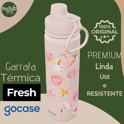Imagem de KIT Garrafa Térmica Gocase Original Premium Estampas 650ml com saquinho protetor