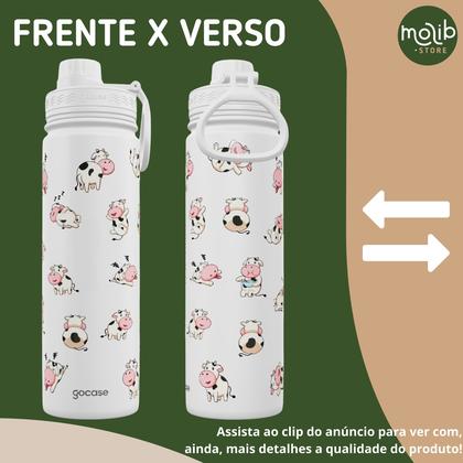 Imagem de KIT Garrafa Térmica Gocase Original Premium Estampas 650ml com saquinho protetor