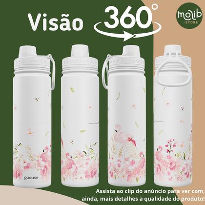 Imagem de KIT Garrafa Térmica Gocase Original Premium Estampas 650ml com saquinho protetor