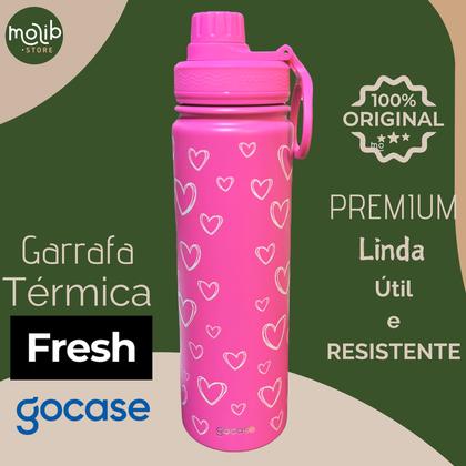 Imagem de KIT Garrafa Térmica Gocase Original Premium Estampas 650ml com saquinho protetor